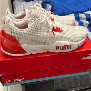 Puma Red and White Athletic Shoes
